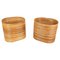 Mid-Century Oval Rattan and Bamboo Basket Plant Holders or Vases, Italy, 1960s, Set of 2 13