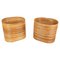 Mid-Century Oval Rattan and Bamboo Basket Plant Holders or Vases, Italy, 1960s, Set of 2, Image 13