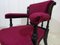 Victorian Ebonised Tub Chair in Plum Velvet 2