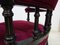 Victorian Ebonised Tub Chair in Plum Velvet 5
