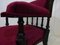 Viktorianischer Ebonisierter Tub Chair in Plum Velvet 12