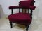 Victorian Ebonised Tub Chair in Plum Velvet 15