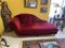 Vintage Red Velvet Sofa, Image 1