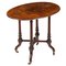 Tavolino antico vittoriano in radica di noce intarsiato, inizio XIX secolo, Immagine 1