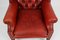 20th Century Red Leather Button Backed Wingback Armchairs, Set of 2 7
