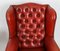 20th Century Red Leather Button Backed Wingback Armchairs, Set of 2, Image 5