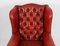 20th Century Red Leather Button Backed Wingback Armchairs, Set of 2 10