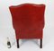 20th Century Red Leather Button Backed Wingback Armchairs, Set of 2 17