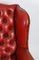Poltrone alate in pelle rossa, XX secolo, set di 2, Immagine 6