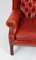 20th Century Red Leather Button Backed Wingback Armchairs, Set of 2 15