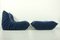 Togo Sessel & Ottomane aus blauem Mohair von Ligne Roset, 1970er, 2er Set 2