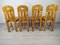 Brutalist Pine Dining Chairs, Set of 4 3