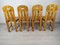 Brutalist Pine Dining Chairs, Set of 4, Image 3