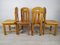 Brutalist Pine Dining Chairs, Set of 4 4