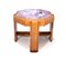 French Art Deco Side Table With Marble Top in Sycamore 1