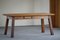 French Brutalist Rectangular Desk or Dining Table in Solid Oak, 1950s 1