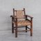 Art Deco French Cord & Oak Armchair in the style of Charles Dudouyt 2