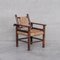 Art Deco French Cord & Oak Armchair in the style of Charles Dudouyt 1