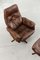 Vintage Mid-Century Scandinavian Modern Brown Leather Swivel Chair & Ottoman from Göte Möbler, 1960s, Set of 2 8