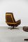 Sedia girevole Mid-Century moderna in pelle marrone con poggiapiedi di Göte Möbler, Scandinavia, anni '60, set di 2, Immagine 6