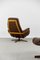 Vintage Mid-Century Scandinavian Modern Brown Leather Swivel Chair & Ottoman from Göte Möbler, 1960s, Set of 2, Image 6
