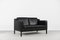 Vintage Mid-Century Scandinavian Modern Black Leather Sofa from Stouby, 1980s, Image 1