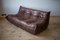 Dark Brown Leather Togo Lounge Chair, Pouf and 3-Seat Sofa by Michel Ducaroy for Ligne Roset, Set of 3, Image 12