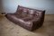 Vintage Dubai Brown Leather Togo Living Room Set by Michel Ducaroy for Ligne Roset, Set of 3 14