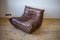 Vintage Dubai Brown Leather Togo Living Room Set by Michel Ducaroy for Ligne Roset, Set of 3 3