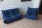 Blue Navy Microfiber Togo Sofa & Lounge Chair by Michel Ducaroy for Ligne Roset, 1970s, Set of 2 1