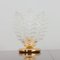 Italian Brass and Murano Glass Leaf Shaped Table Lamps Attributed to Novaresi, Set of 2 5