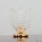 Italian Brass and Murano Glass Leaf Shaped Table Lamps Attributed to Novaresi, Set of 2, Image 5