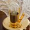 Lampade da tavolo a forma di foglia in ottone e vetro di Murano, Italia, set di 2, Immagine 10