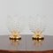 Italienische Tischlampen aus Messing & Muranoglas in Blattform, 2er Set 1