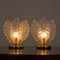 Italian Brass and Murano Glass Leaf Shaped Table Lamps Attributed to Novaresi, Set of 2 3