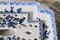 French Terre de Fer Asparagus Platter with Delft Pattern, 1880-1900 7