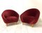 Maroon Armchairs, 1950s, Set of 2 1