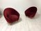 Maroon Armchairs, 1950s, Set of 2 5