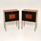 Vintage Italian Walnut and Birch Side Cabinets, Set of 2, Image 13
