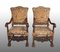 Papal Armchairs in Solid Walnut, Rome, 17th Century, Set of 2 3