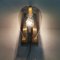 Goldene Wandlampe aus Metall & Rauchgrauem Glas, 1990er, 3 . Set 7