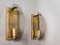 Goldene Wandlampe aus Metall & Rauchgrauem Glas, 1990er, 3 . Set 4