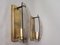 Golden Metal & Smoked Grey Glass Wall Lamp, 1990s, Set of 3, Image 3