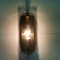 Golden Metal & Smoked Grey Glass Wall Lamp, 1990s, Set of 3 6