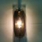 Golden Metal & Smoked Grey Glass Wall Lamp, 1990s, Set of 3, Image 6
