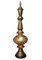 Early 20th Century Middle Eastern Handmade Art Brass Decorative Table Lamp with Pierced Detailing on Wooden Base 1