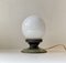 Scandinavian Art Deco Bronze and White Glass Table Lamp 2