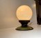 Scandinavian Art Deco Bronze and White Glass Table Lamp 4