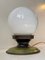 Scandinavian Art Deco Bronze and White Glass Table Lamp, Image 3