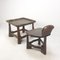 Mid-Century Wooden Chair & Table, 1950s, Set of 2, Image 7